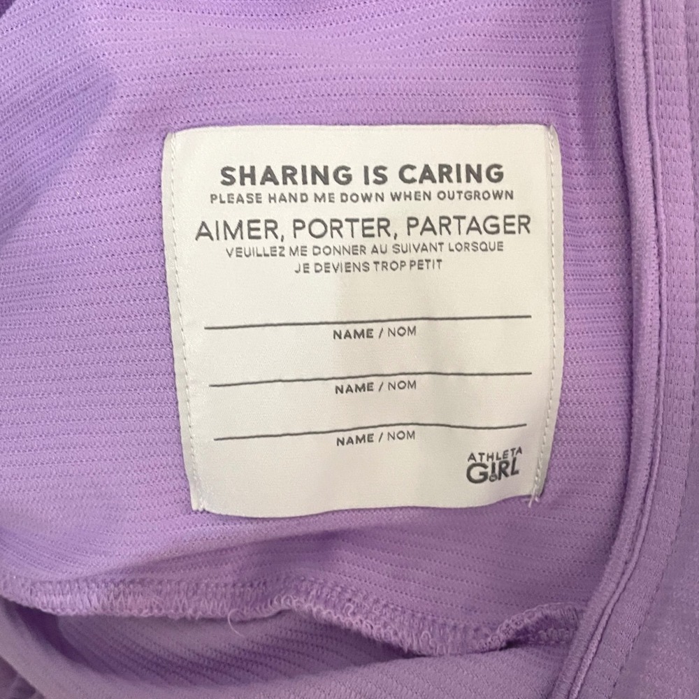 NWOT Athleta Girl Purple Zip Hoodie Textured Activewear Jacket Thumbholes L 12 - Picture 7 of 10